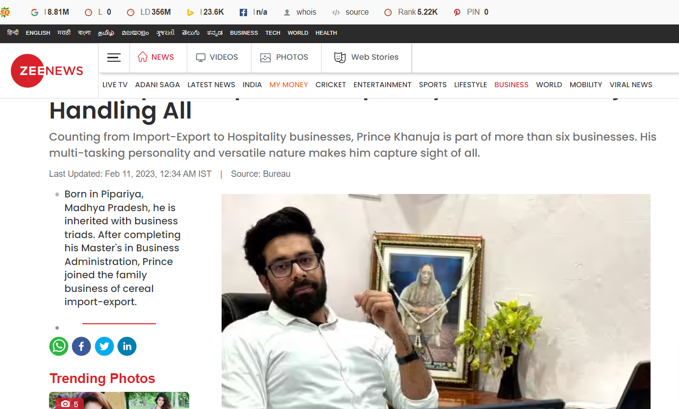 prince khanuja zee news